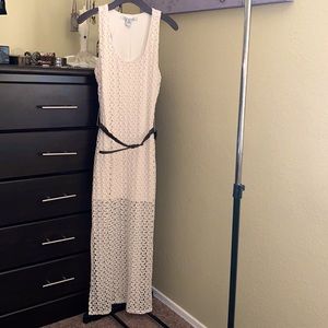 American Rag Knit Dress w/Belt Ivory Size Large